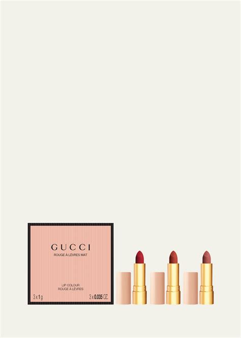 gucci 3 piece set|Gucci lipstick gift set.